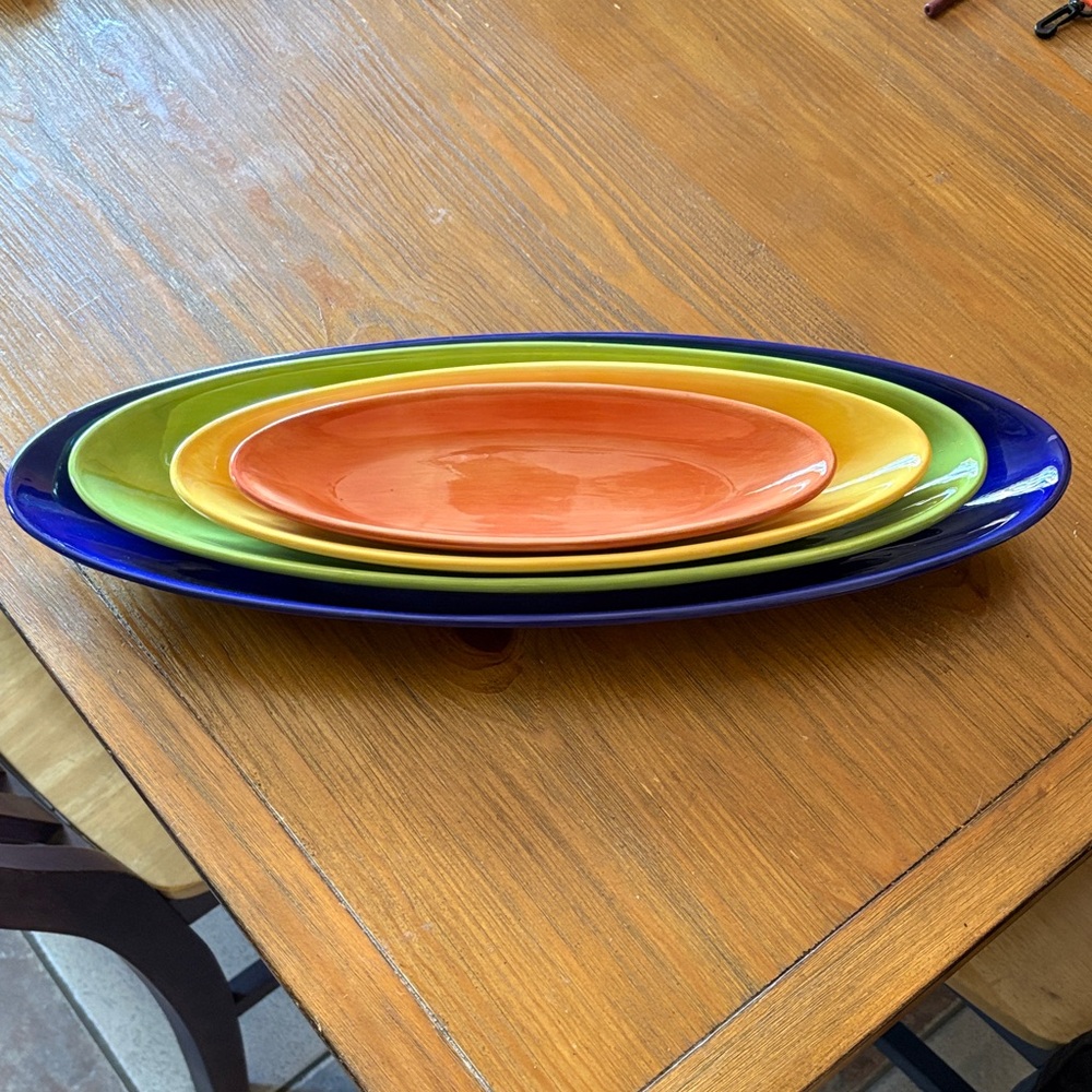Pottery Barn Colorful Serve Collection Orange, Yellow, Green, Blue